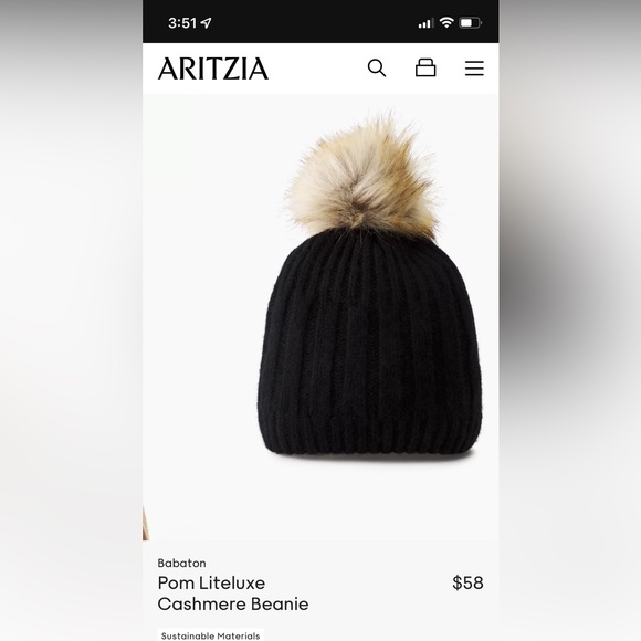 Cashmere beanie from aritzia - Picture 2 of 2